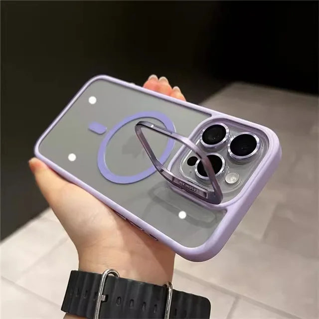 For iPhone 16 Luxury MagSafe Magnetic Lens Case