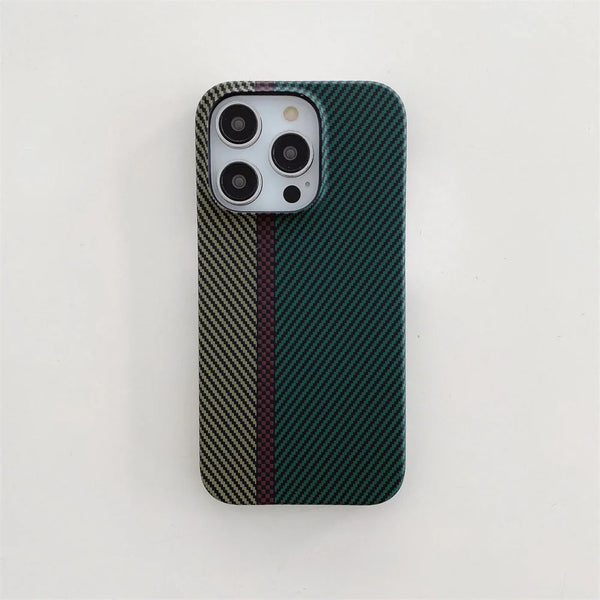 Ultra-Thin Carbon Fiber Texture Case ( Green )