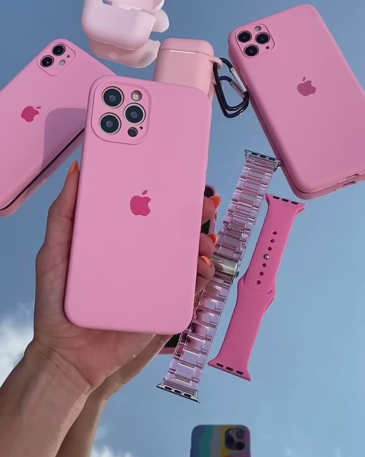 iPhone Siliconen Hoesje met Camerabescherming (ROZE PINK)