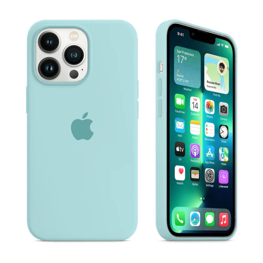 Coque en silicone pour iPhone (bleu glacier) 