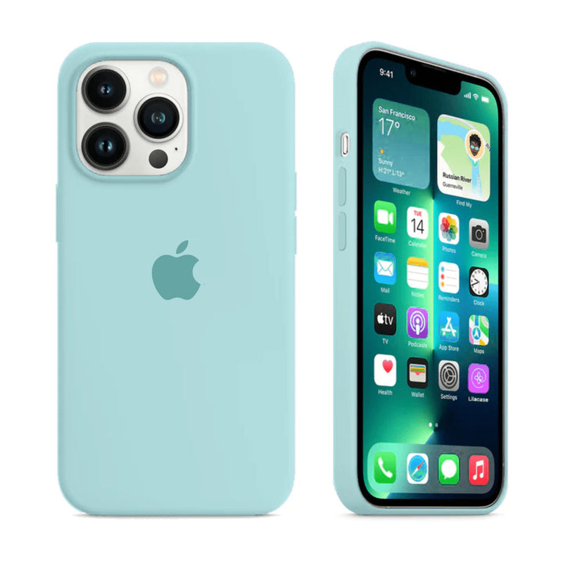 Custodia in silicone per iPhone (BLU GHIACCIAIO)