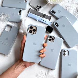 Coque en silicone pour iPhone (gris bleu) 