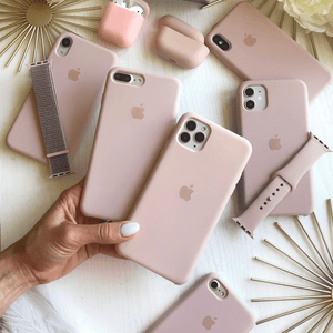 Coque en silicone pour iPhone (sable rose) 