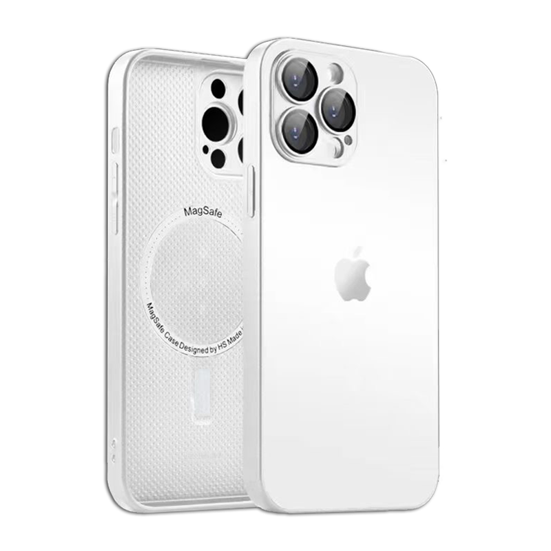 Magsafe'li AG Glass Premium Kasa (Beyaz Gümüş)