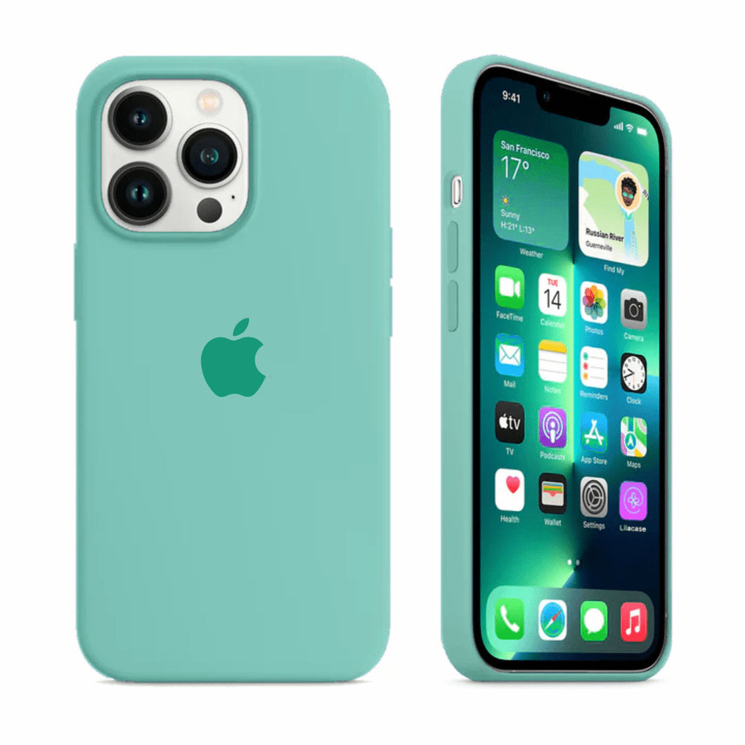 Coque en silicone pour iPhone (vert menthe verte) 