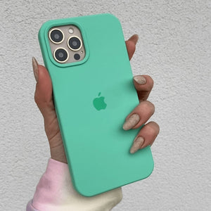 Coque en silicone pour iPhone (vert menthe verte) 