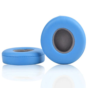 Beats Solo3, Solo 2 Wireless, supra-auriculaire, bleu/gris, cuir écologique (1 paire de coussinets)