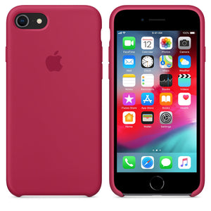 Coque en silicone pour iPhone (ROUGE ROSE) 