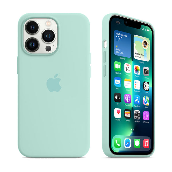 Custodia in silicone per iPhone (VERDE MARINO)